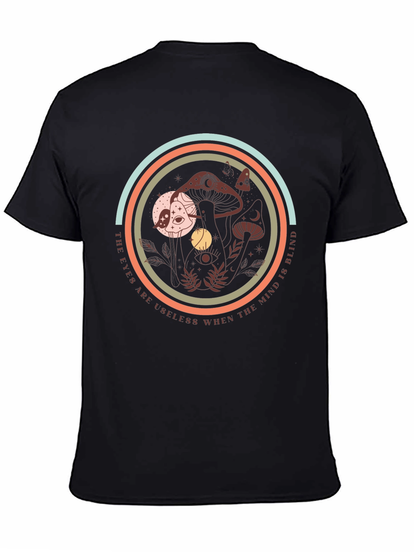 Mystic Mushroom Graphic Tee - Soft Black T-Shirt