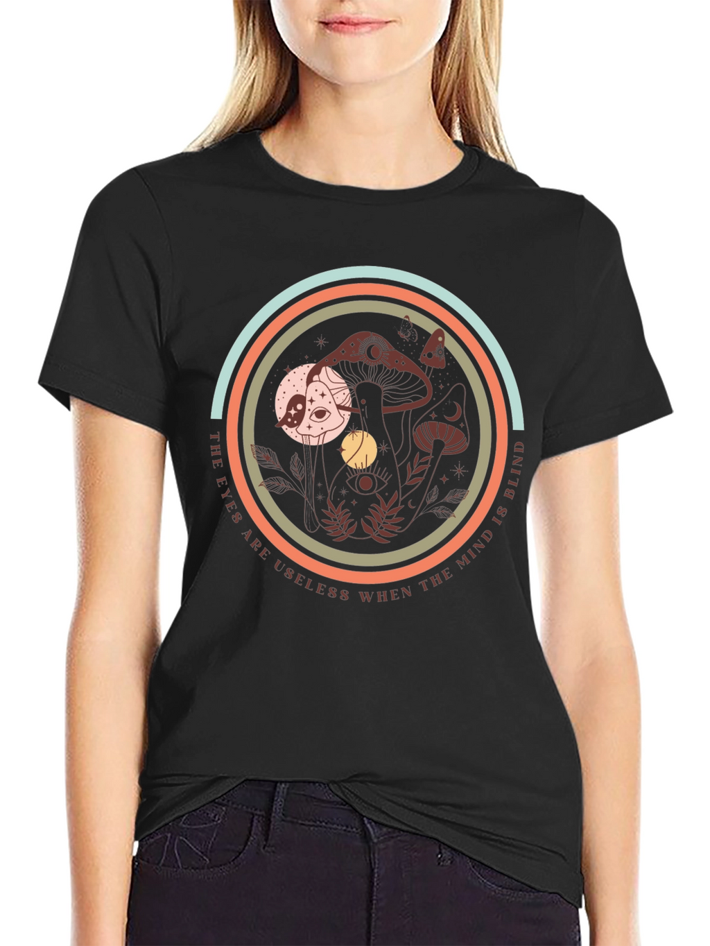 Mystic Mushroom Graphic Tee - Soft Black T-Shirt