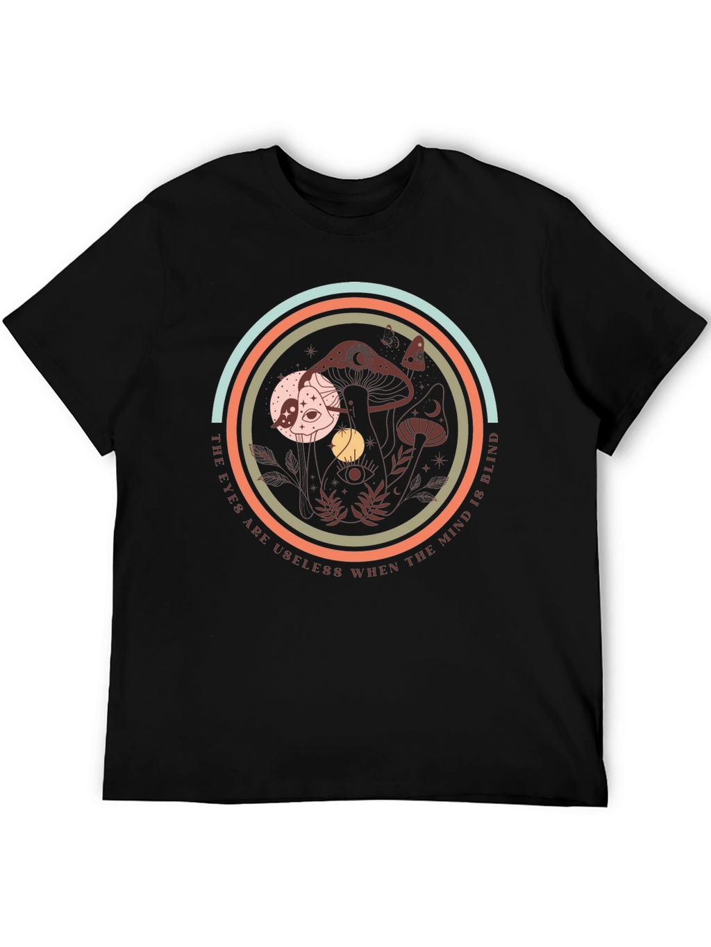 Mystic Mushroom Graphic Tee - Soft Black T-Shirt