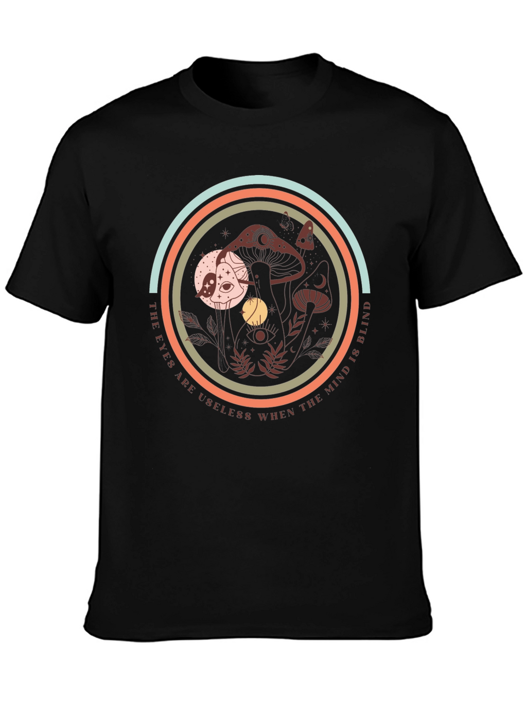 Mystic Mushroom Graphic Tee - Soft Black T-Shirt