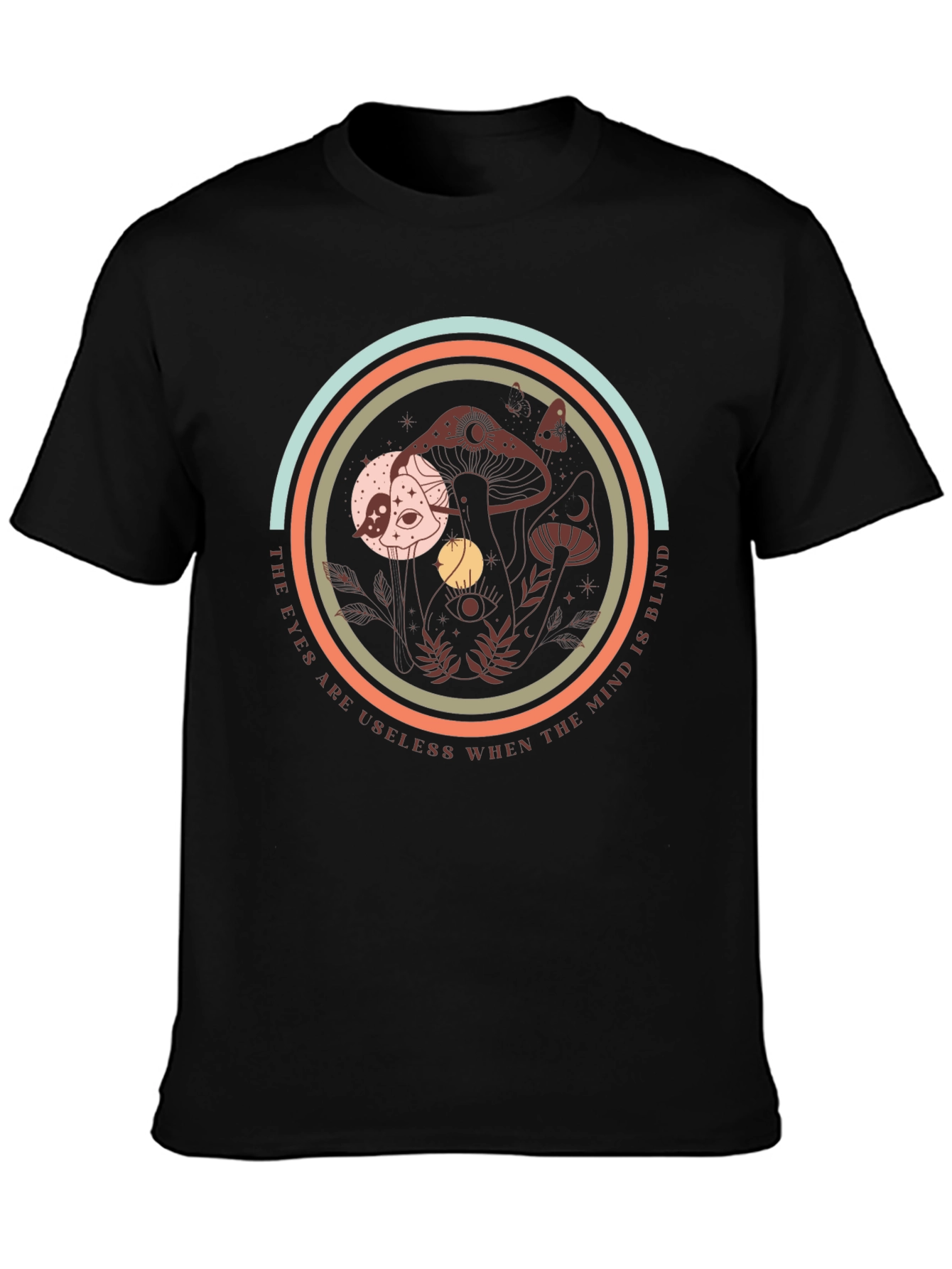 Mystic Mushroom Graphic Tee - Soft Black T-Shirt