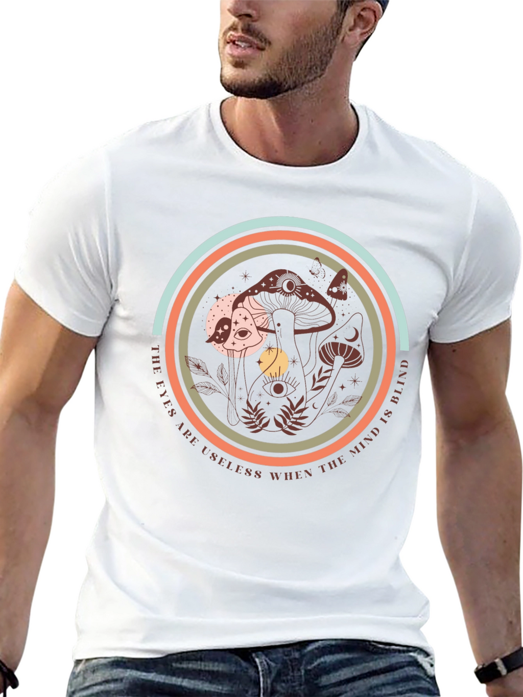 Mystic Mushroom Graphic Tee - Soft Black T-Shirt