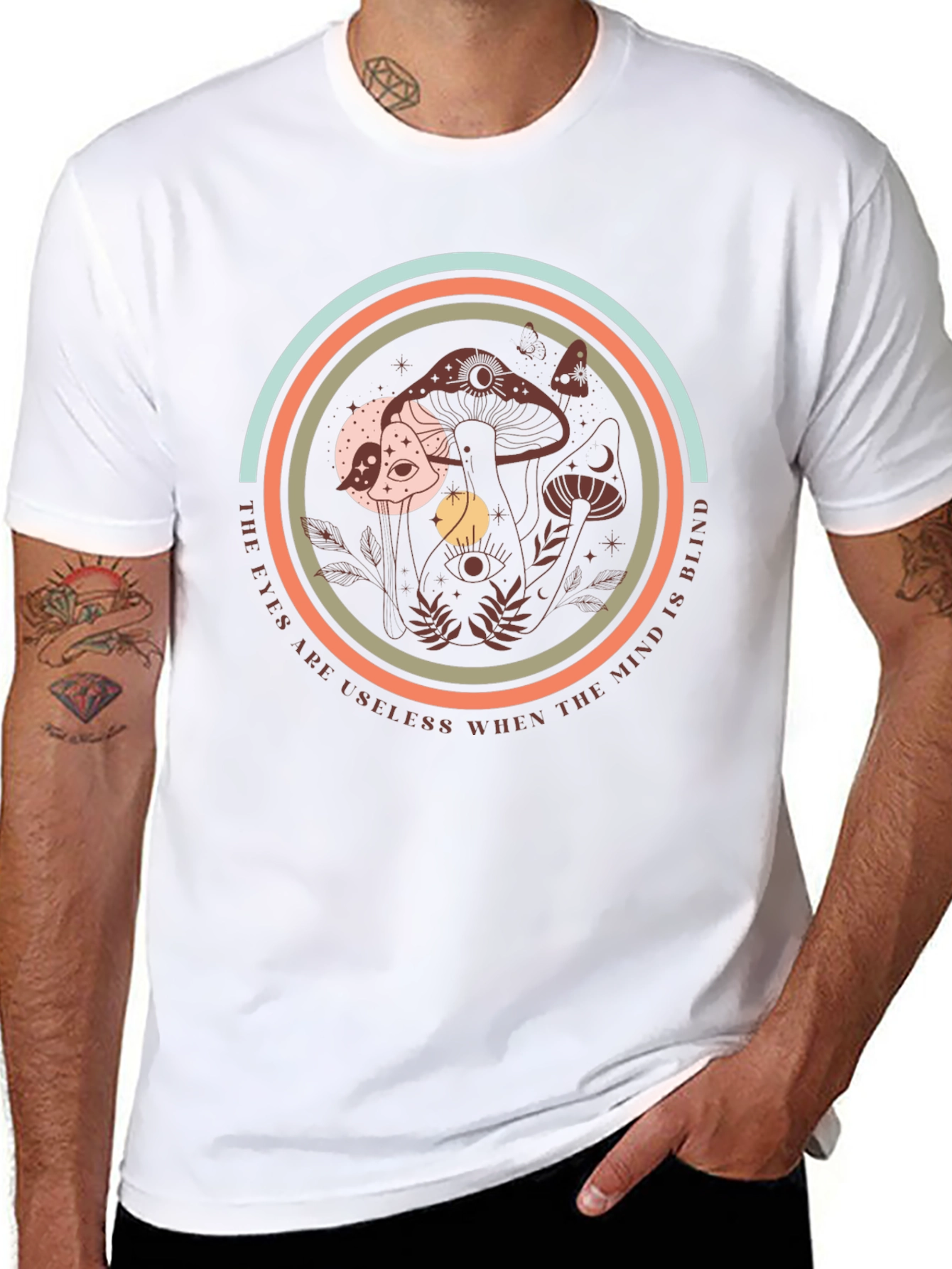 Mystic Mushroom Graphic Tee - Soft Black T-Shirt