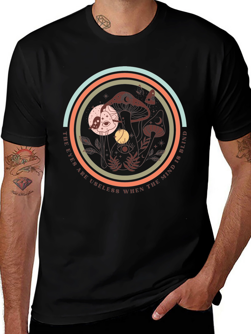 Mystic Mushroom Graphic Tee - Soft Black T-Shirt