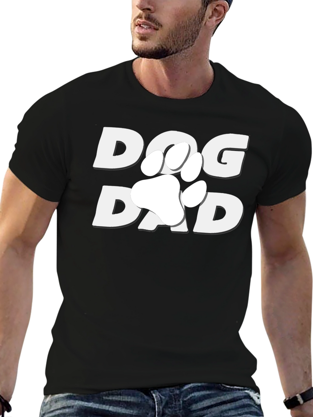 Dog Dad T-Shirt - Paw Print Design