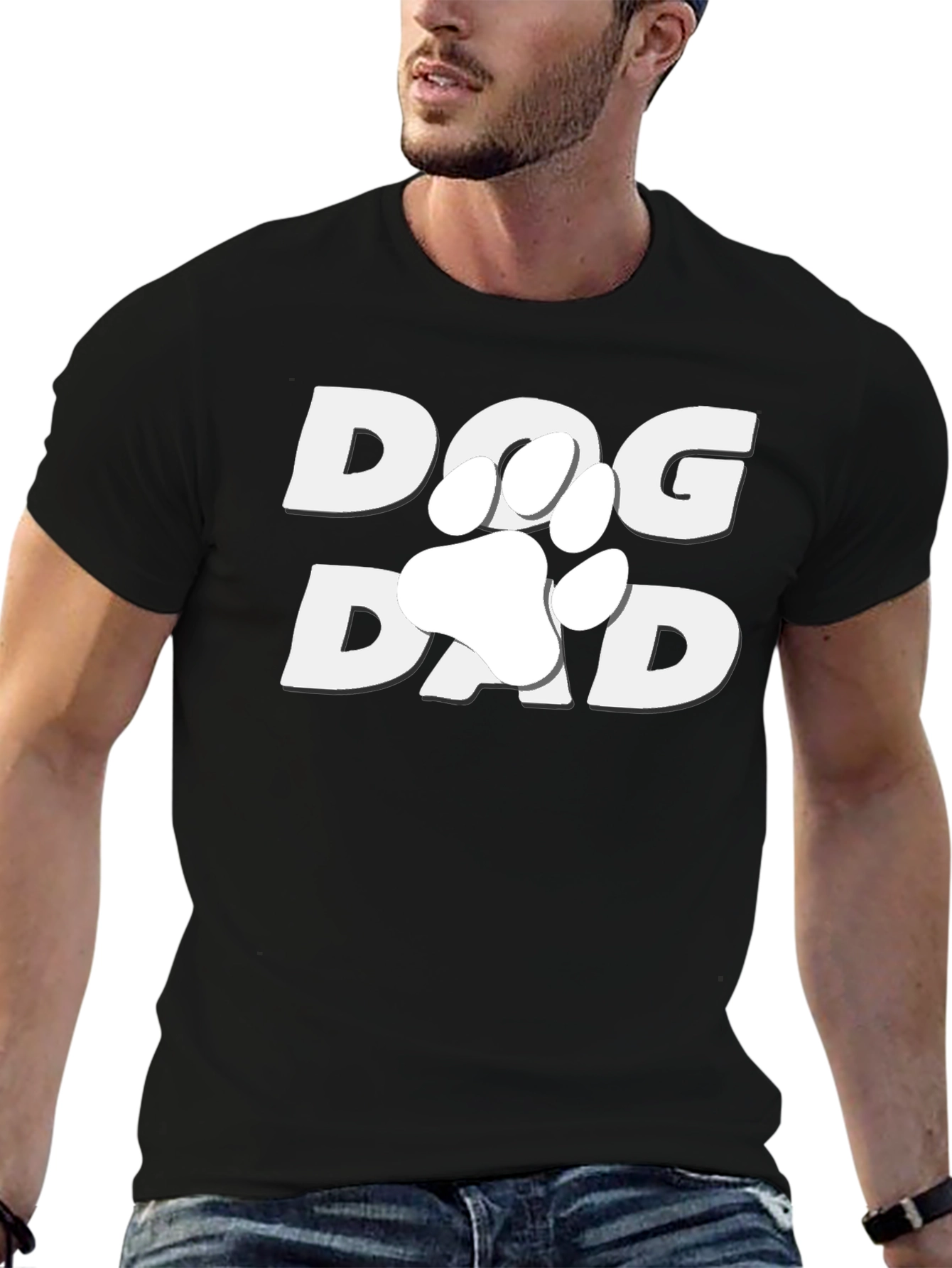 Dog Dad T-Shirt - Paw Print Design