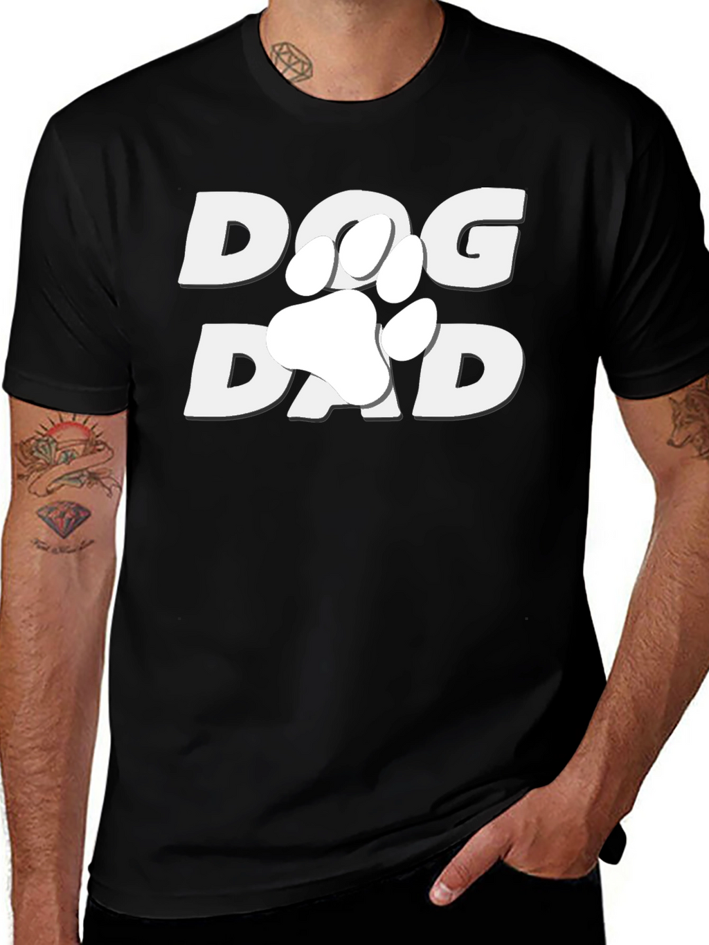 Dog Dad T-Shirt - Paw Print Design