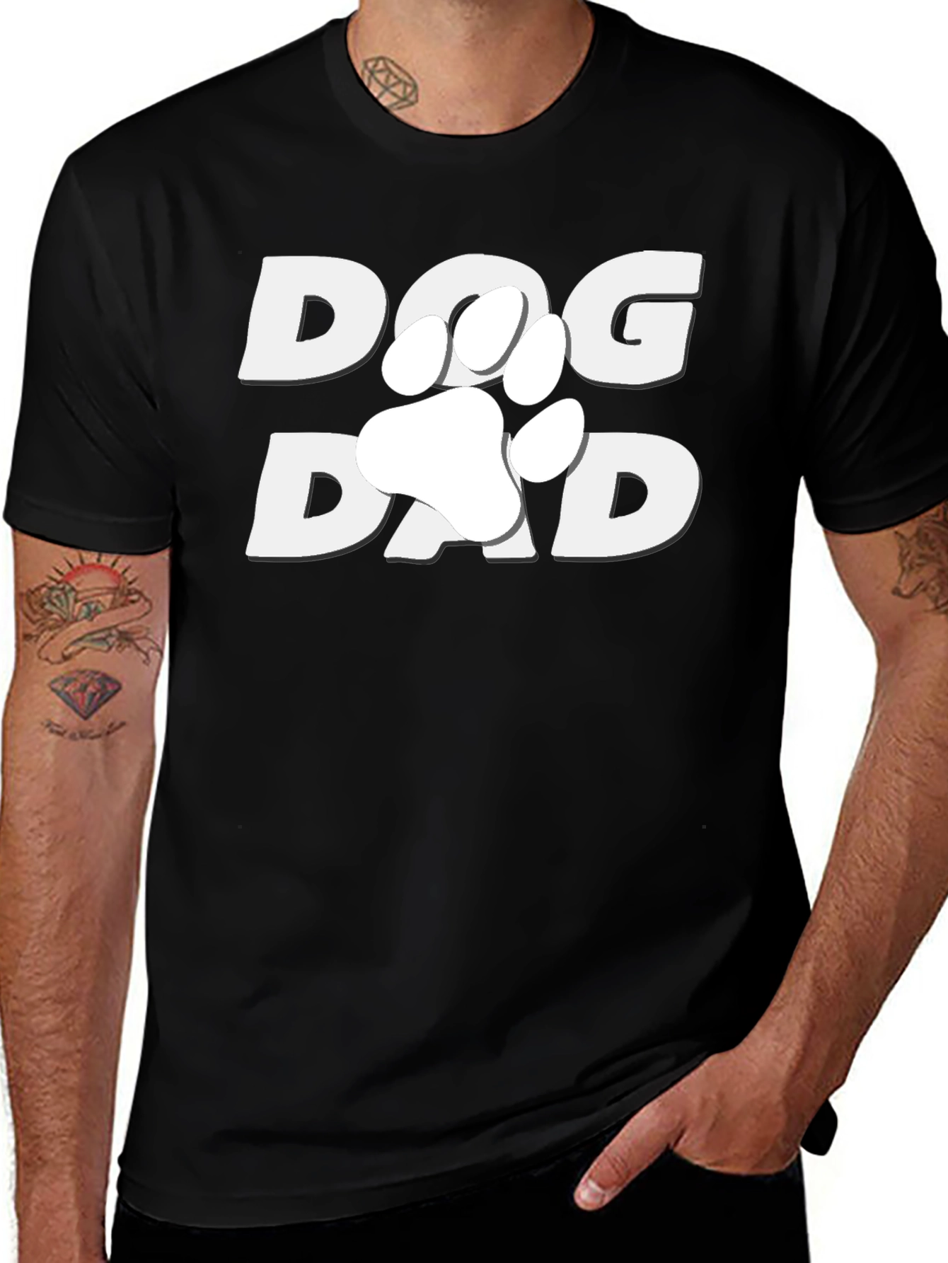 Dog Dad T-Shirt - Paw Print Design