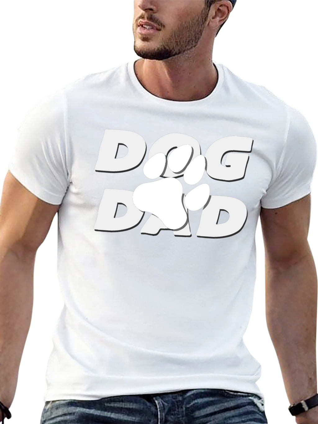 Dog Dad T-Shirt - Paw Print Design