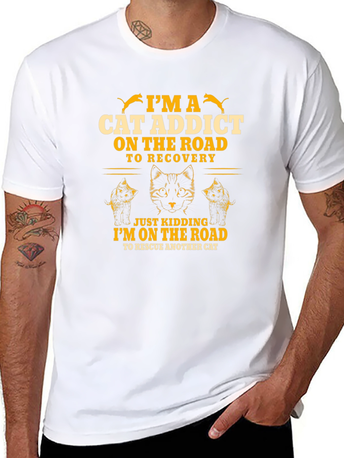 Im a Cat Addict Funny Graphic T-Shirt