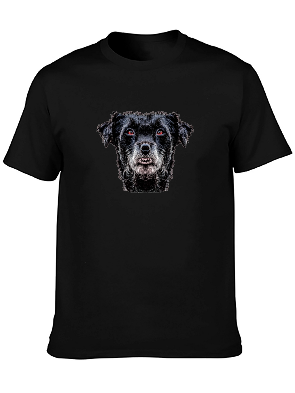 Black T-Shirt with Dog Graphic