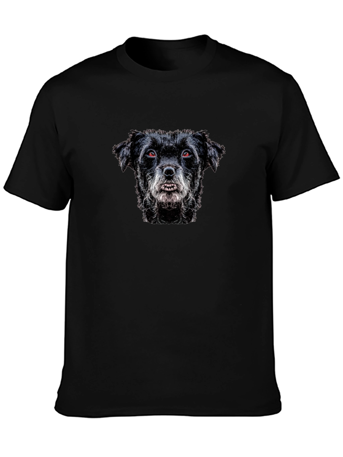 Black T-Shirt with Dog Graphic