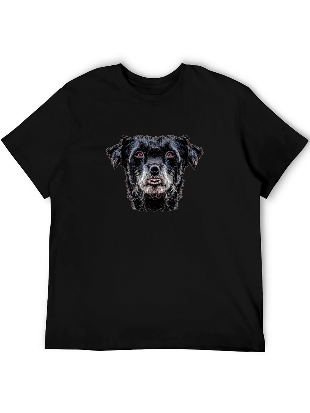 Black T-Shirt with Dog Graphic