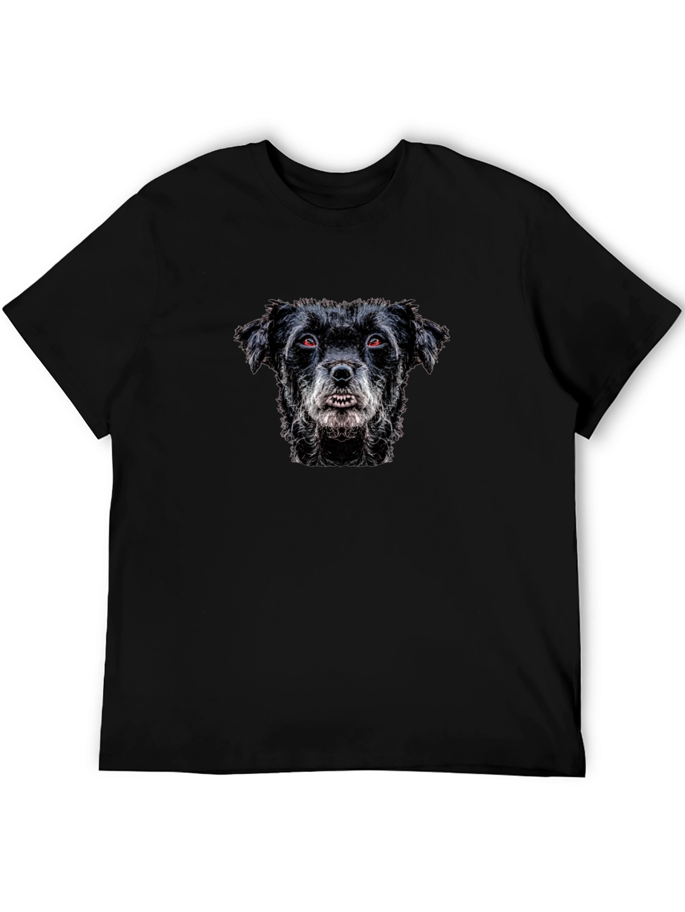 Black T-Shirt with Dog Graphic