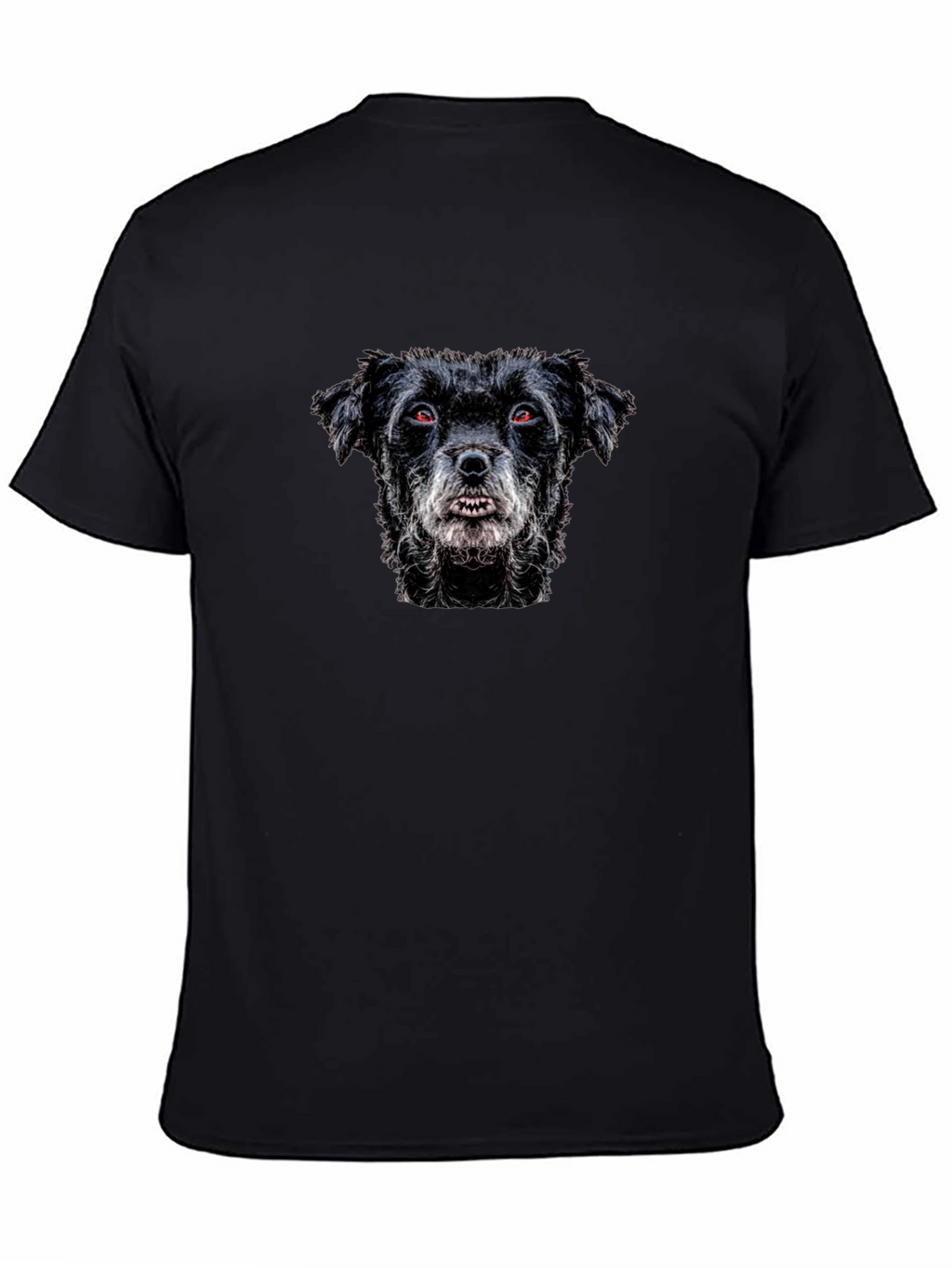Black T-Shirt with Dog Graphic