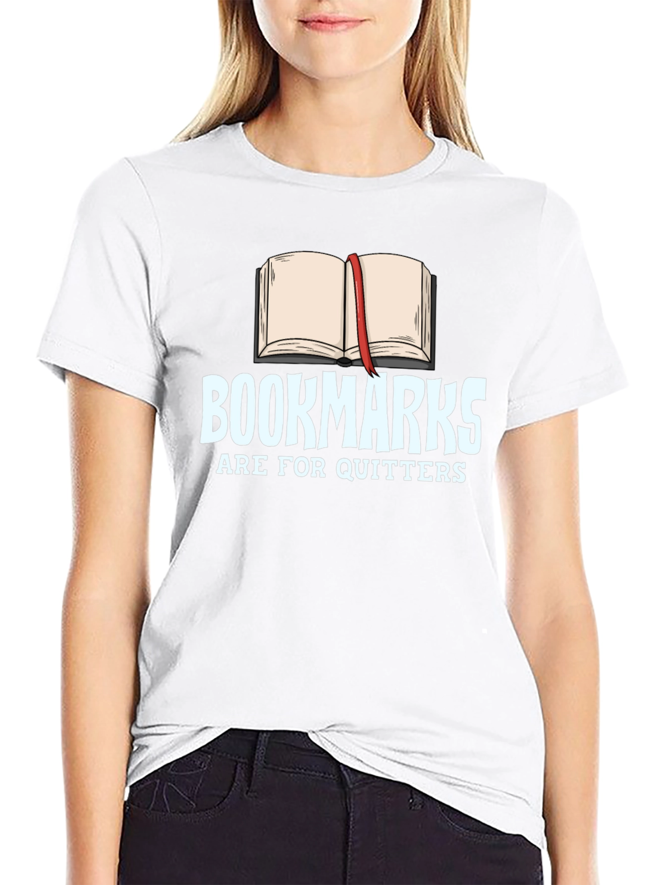 Bookmarks Are For Quitters Black T-Shirt