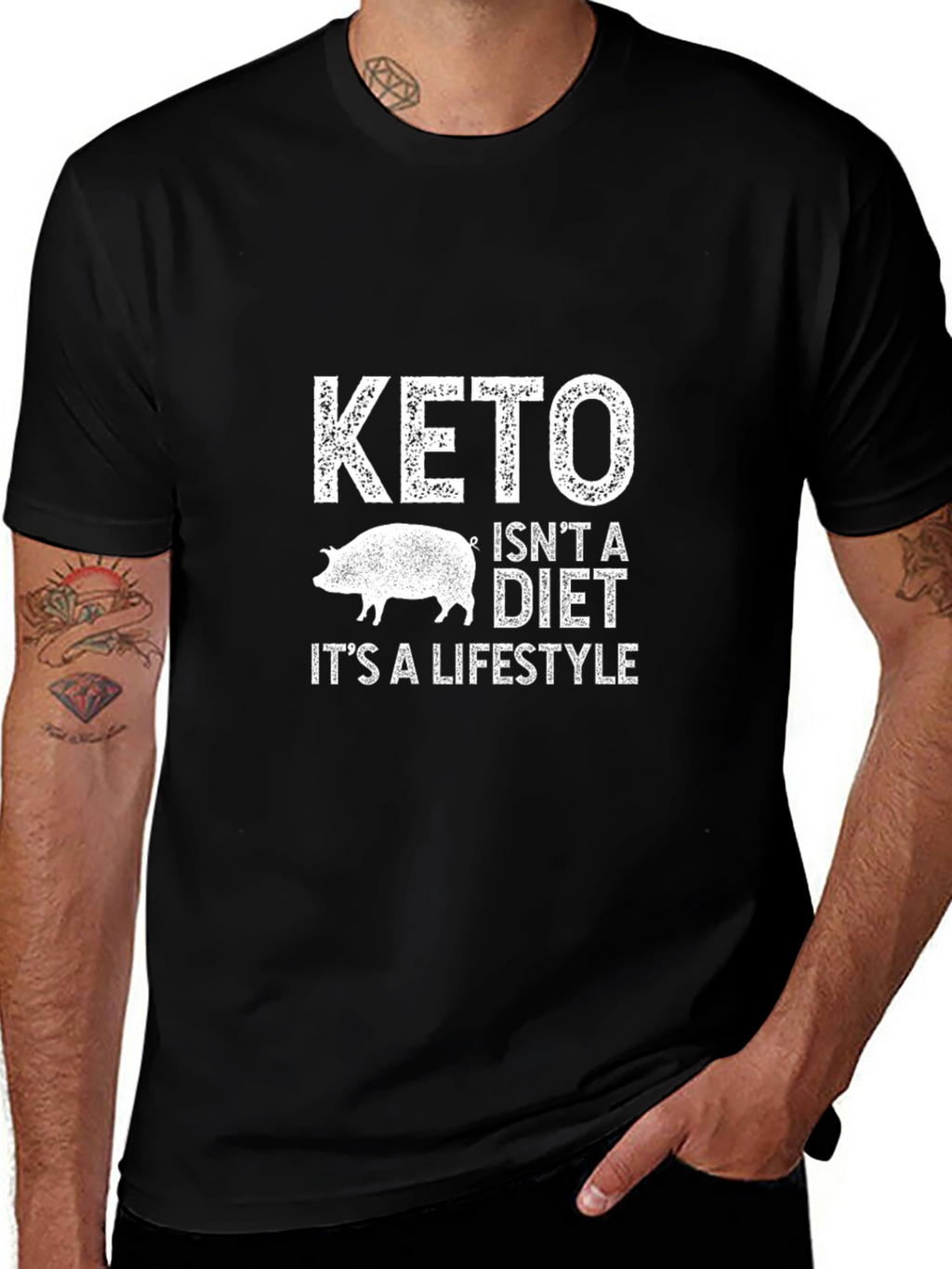 Keto Lifestyle Graphic Tee - Black Cotton