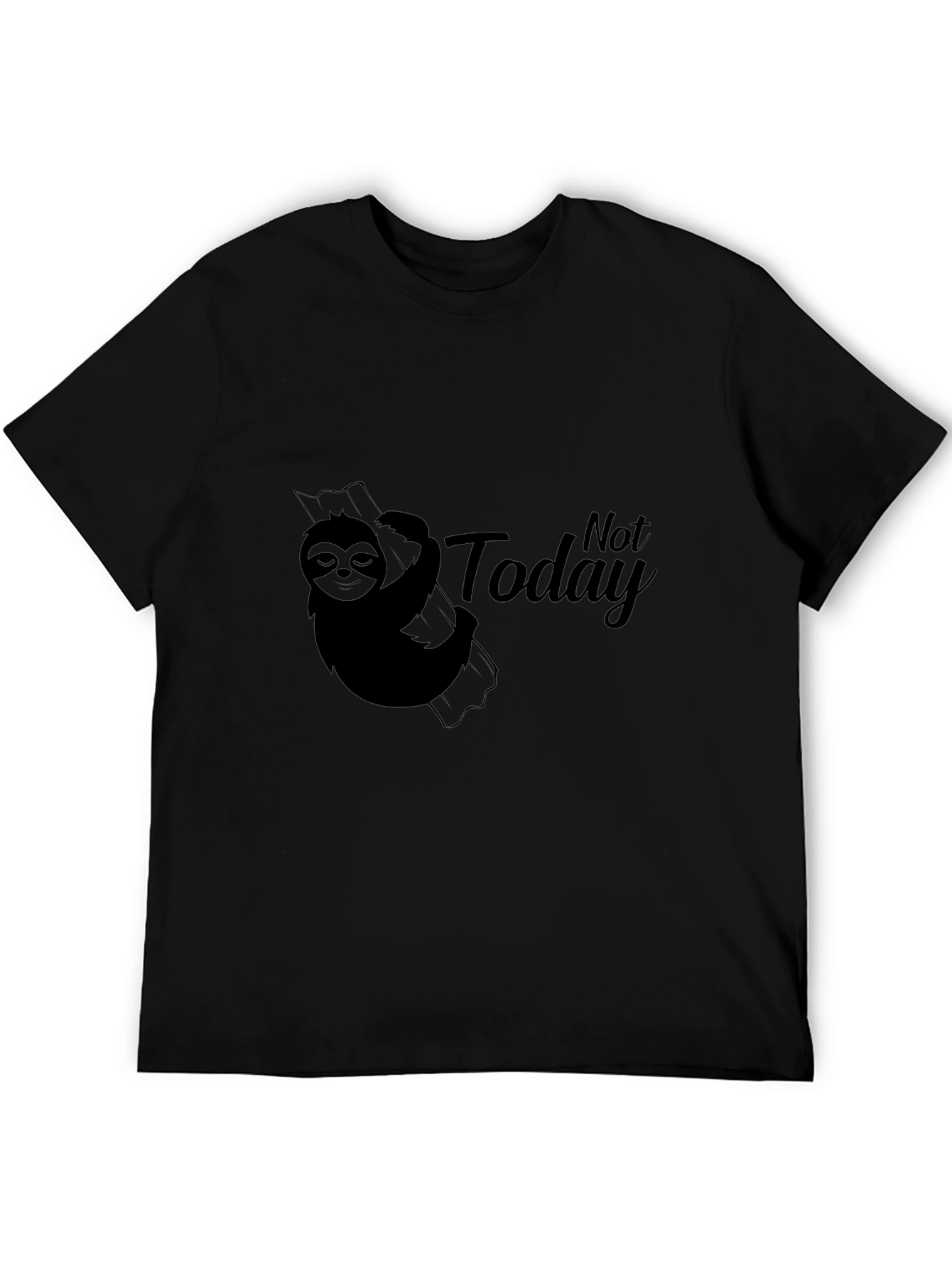 Sloth Not Today Graphic T-Shirt - Black