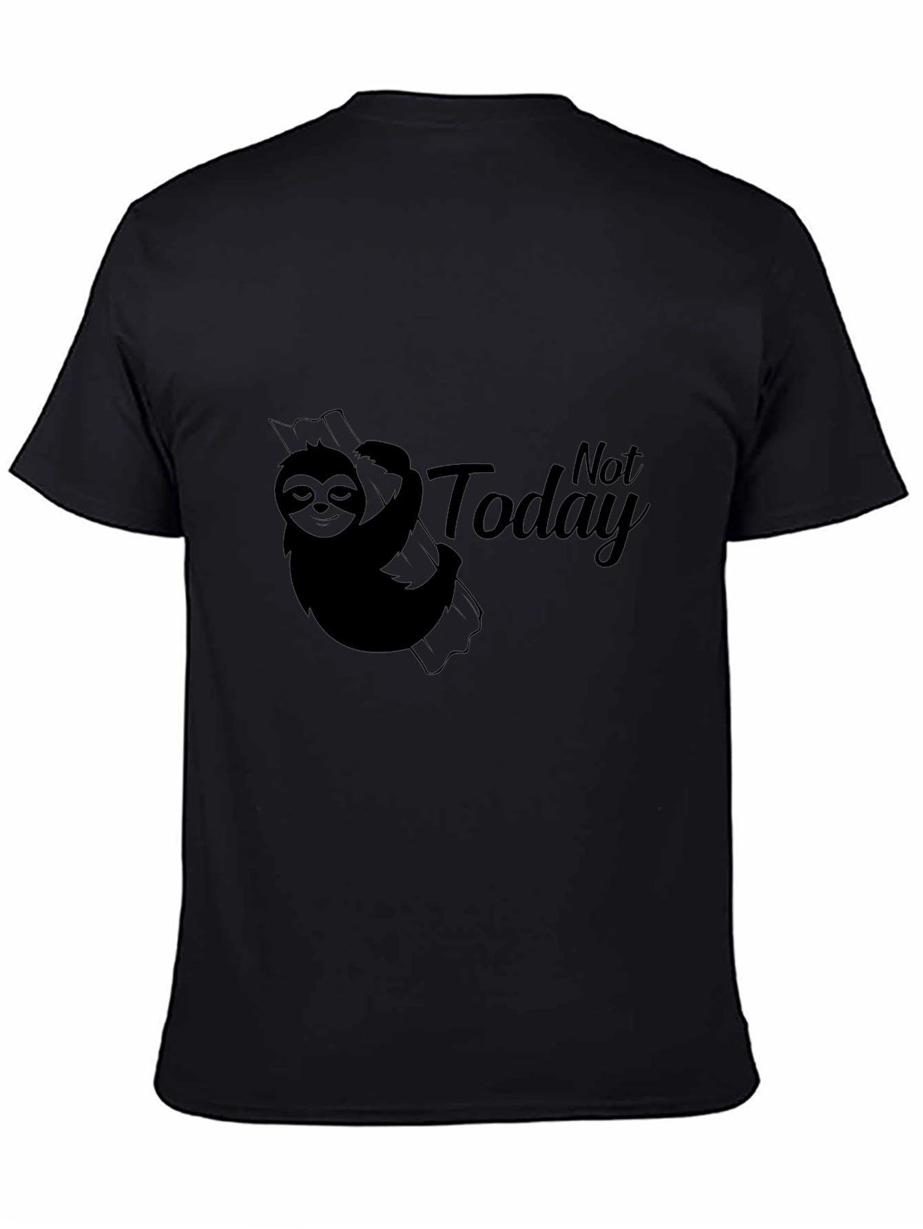 Sloth Not Today Graphic T-Shirt - Black