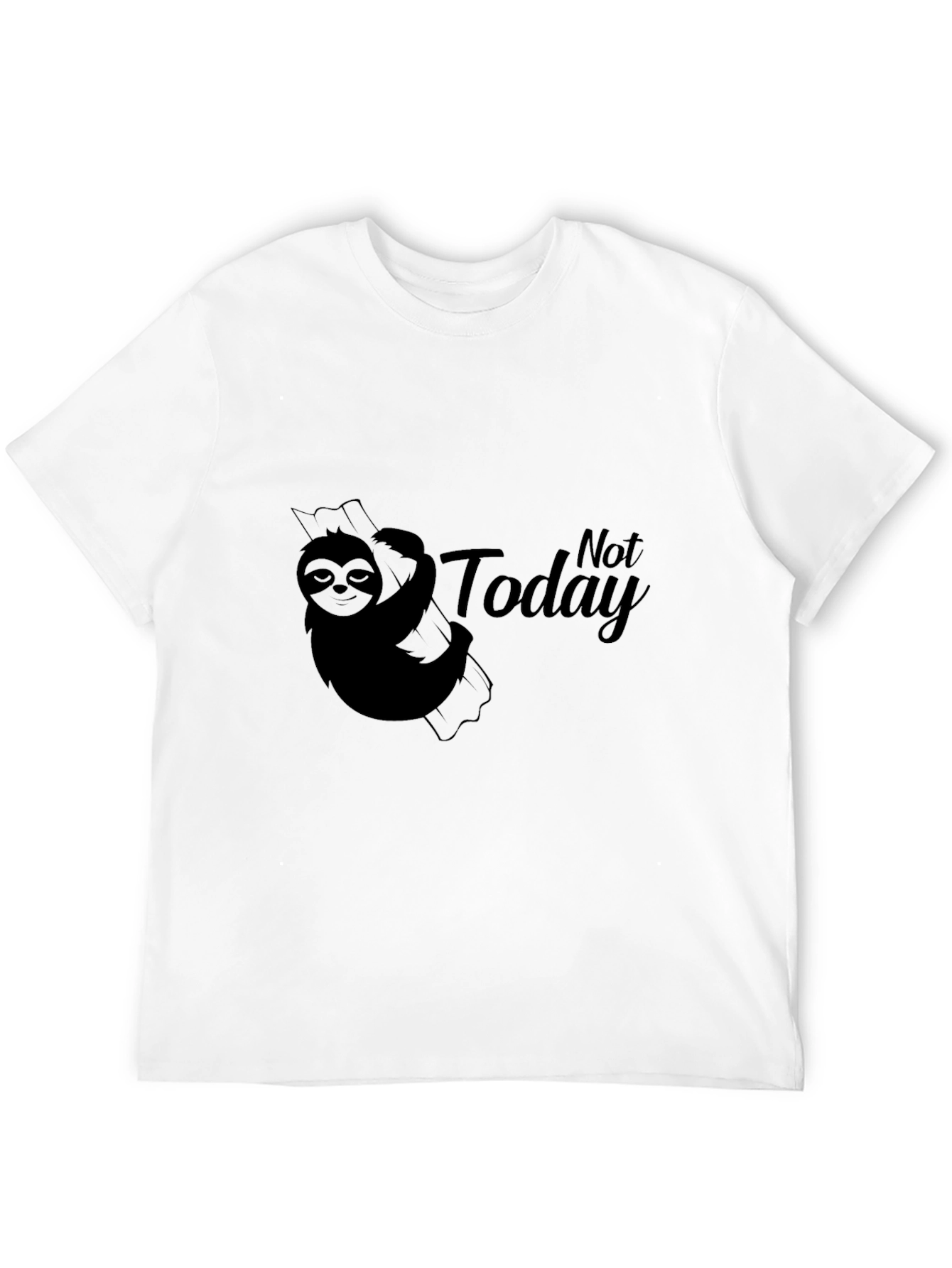 Sloth Not Today Graphic T-Shirt - Black
