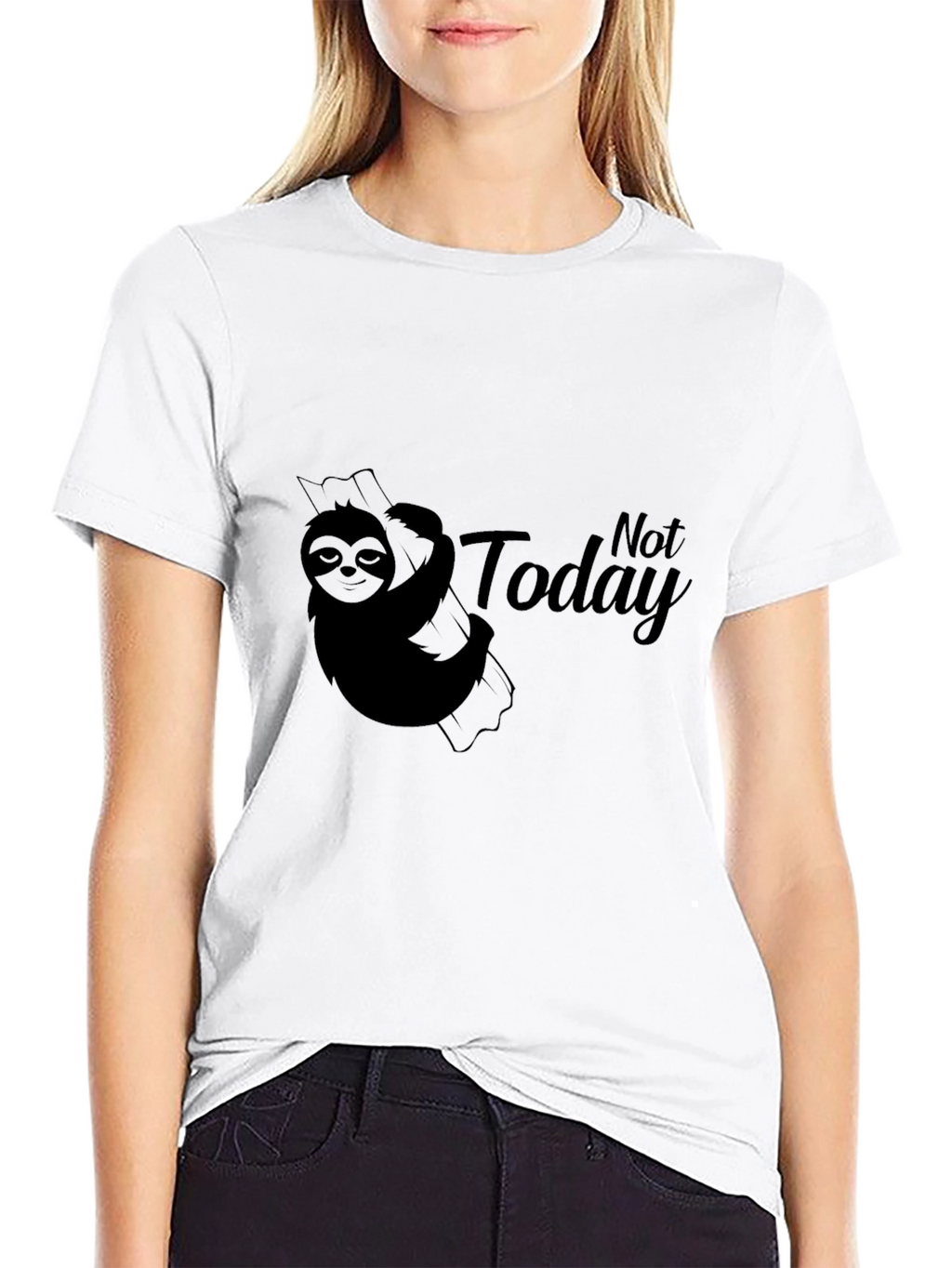 Sloth Not Today Graphic T-Shirt - Black