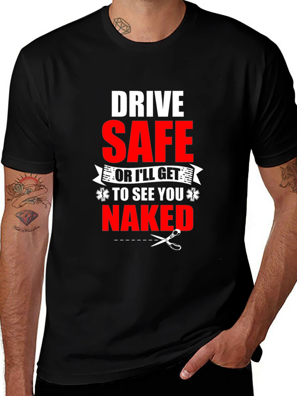 Drive Safe Funny EMS T-Shirt