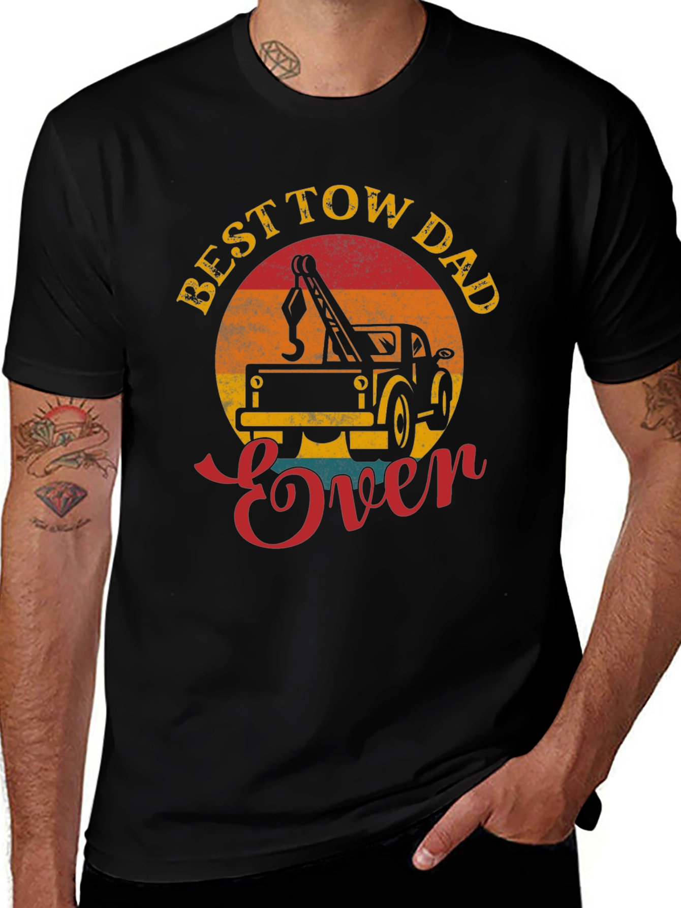 Best Tow Dad Ever T-Shirt -  Vintage Tow Truck Tee