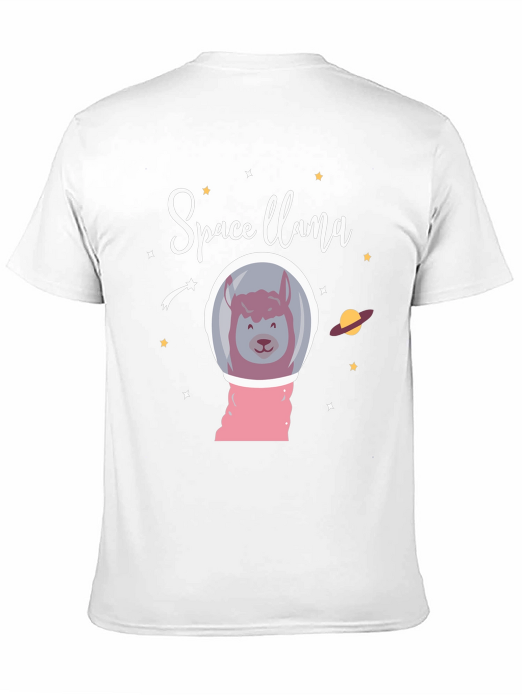 Space Llama Black Graphic T-Shirt