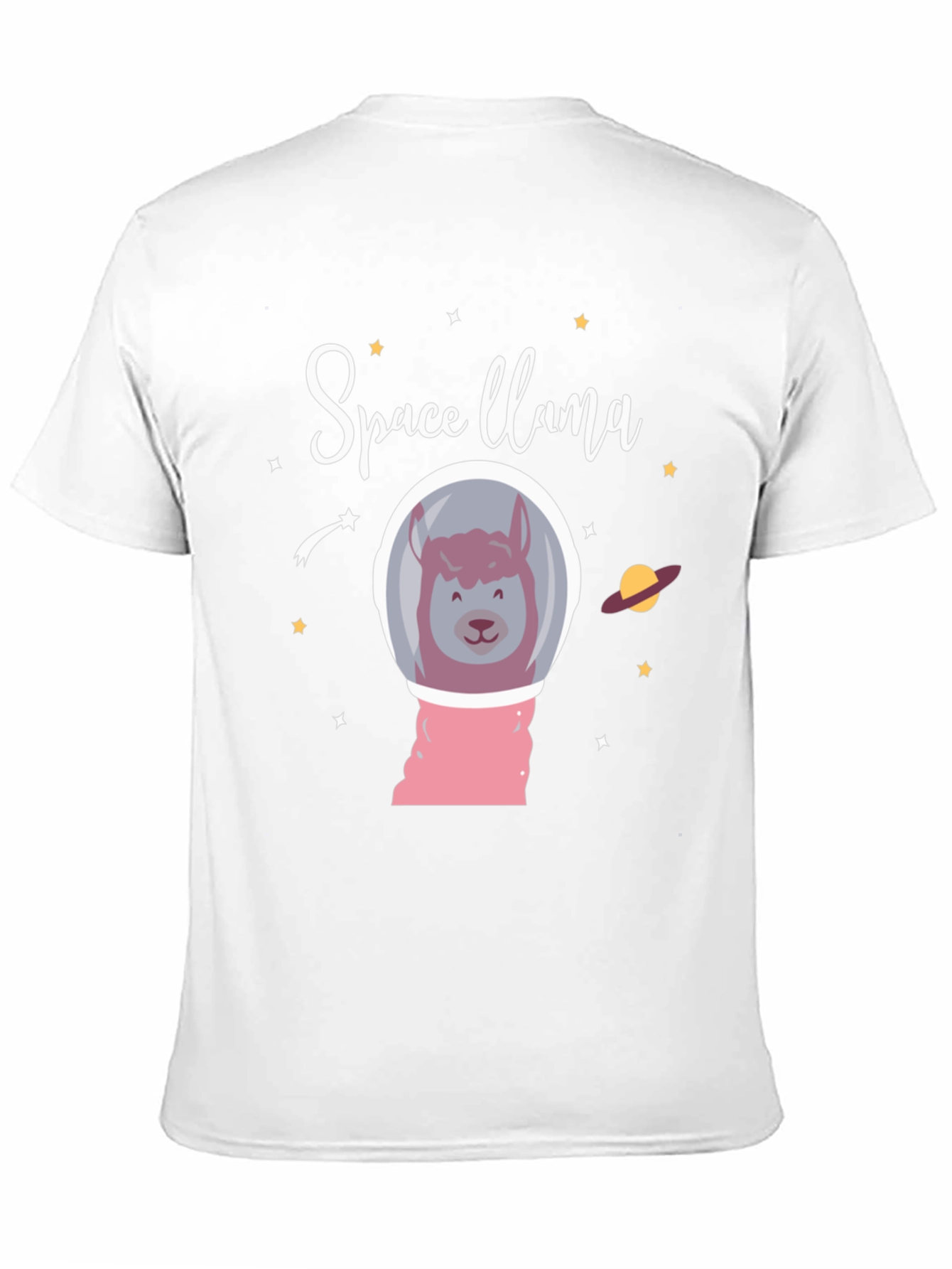Space Llama Black Graphic T-Shirt