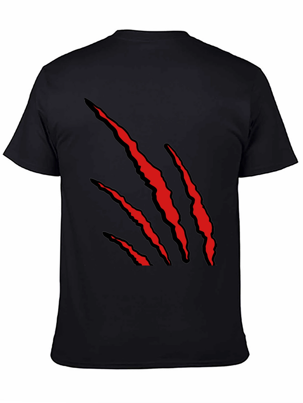 Mens Black T-Shirt with Red Claw Graphic