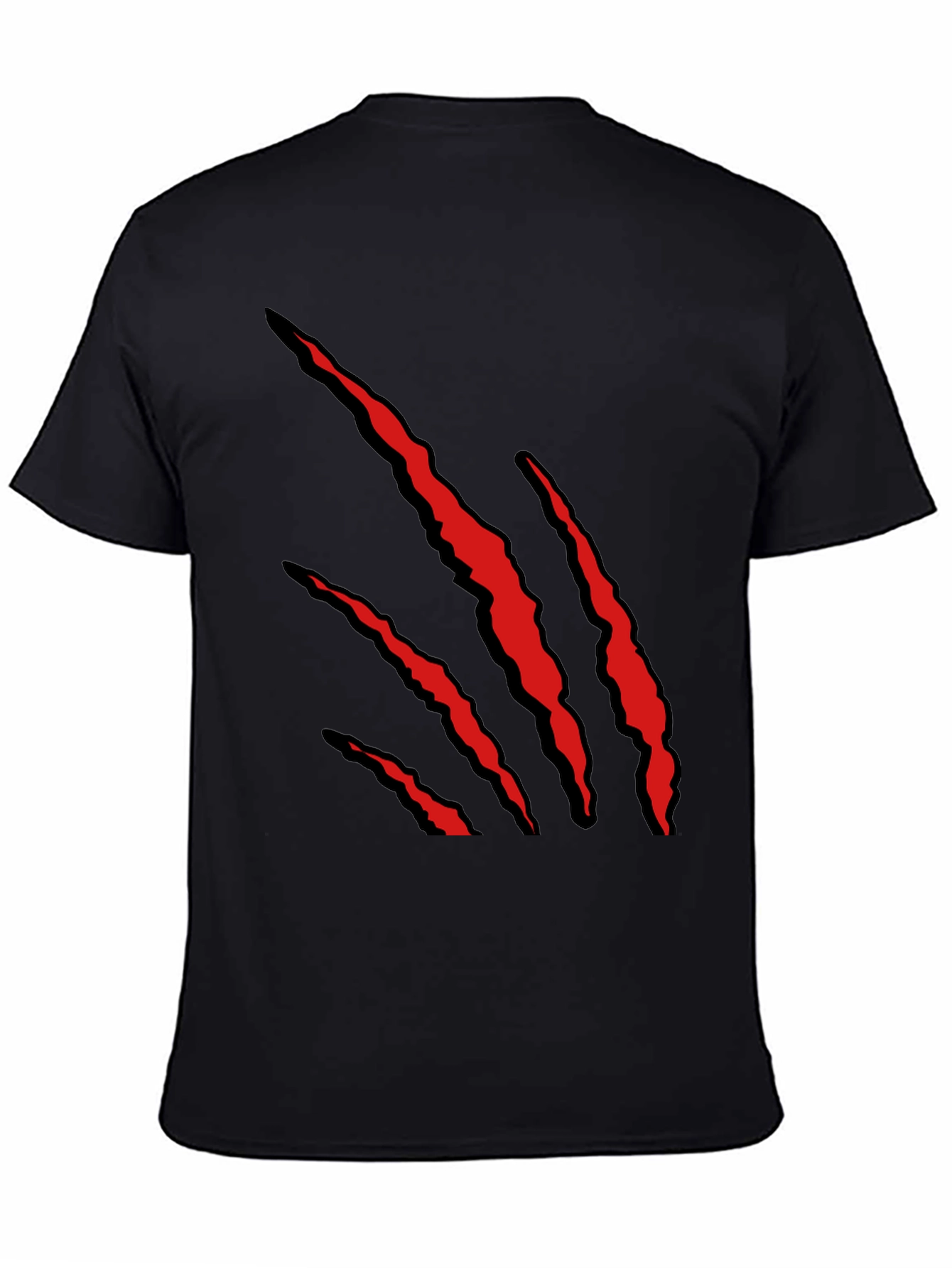 Mens Black T-Shirt with Red Claw Graphic