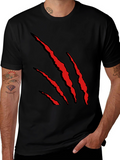 Mens Black T-Shirt with Red Claw Graphic