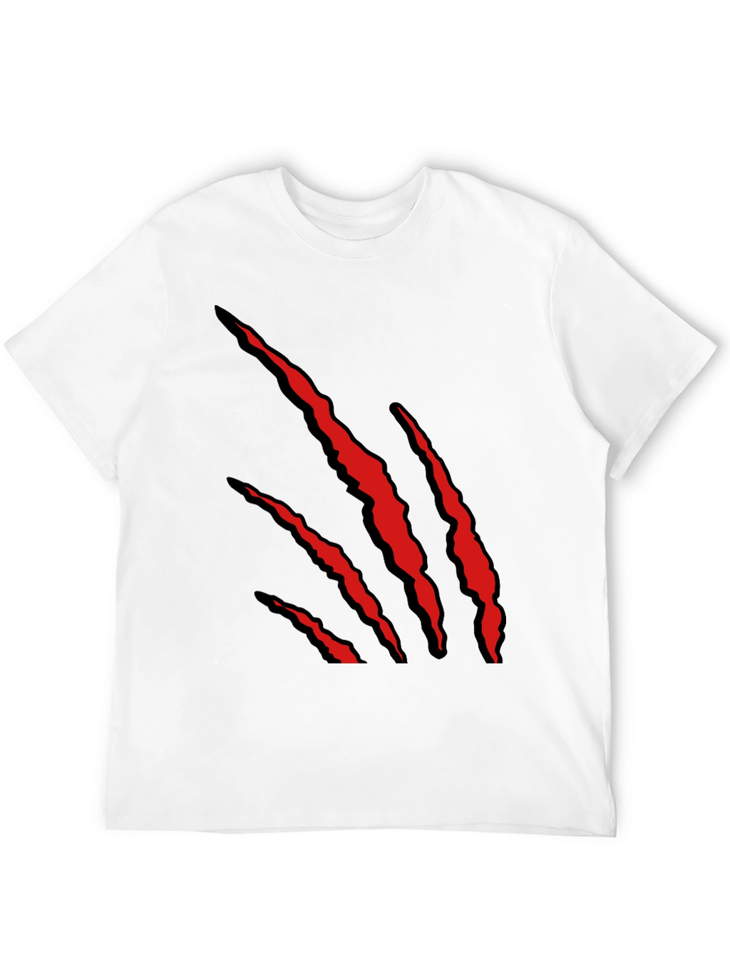 Mens Black T-Shirt with Red Claw Graphic