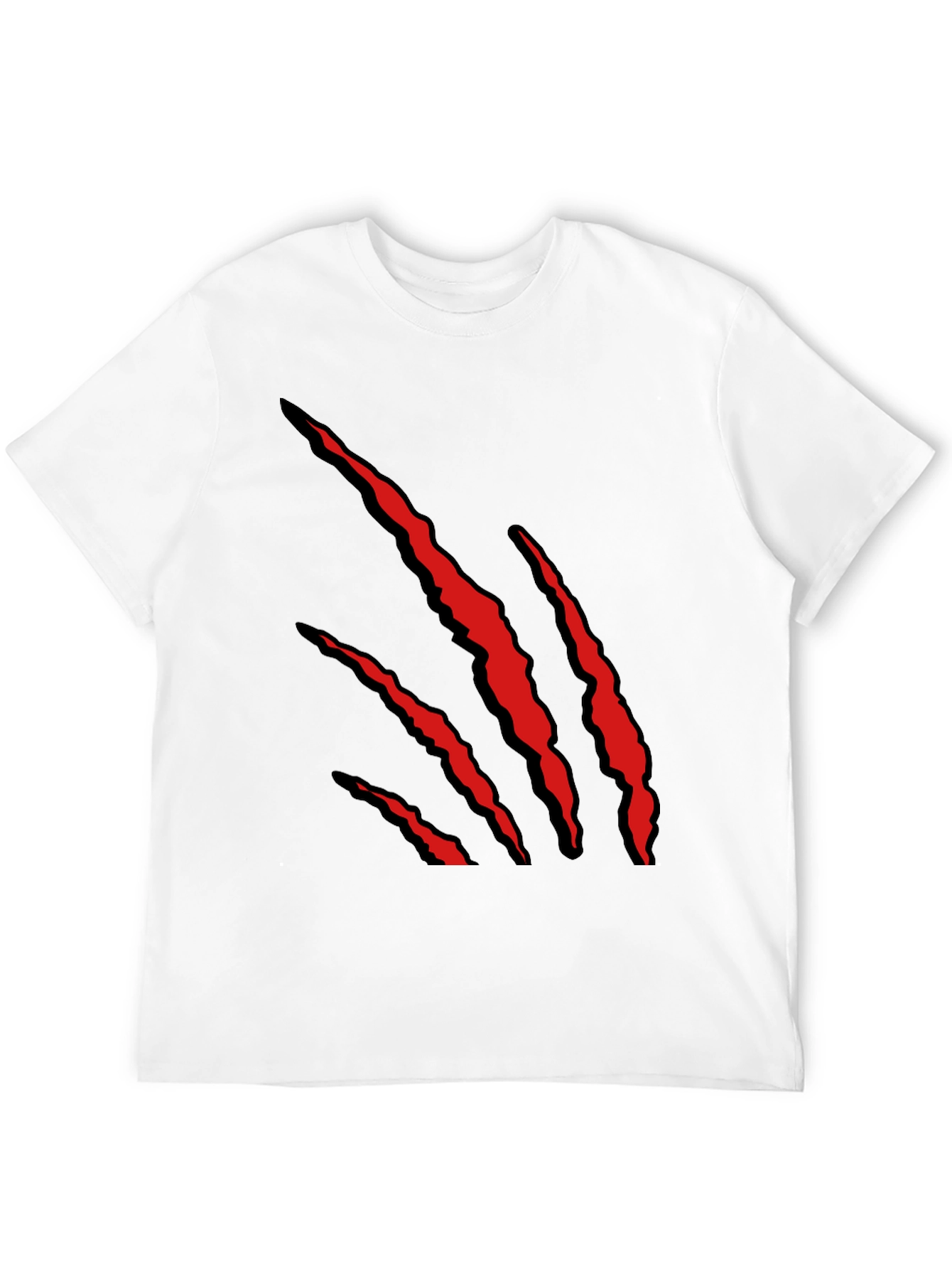 Mens Black T-Shirt with Red Claw Graphic