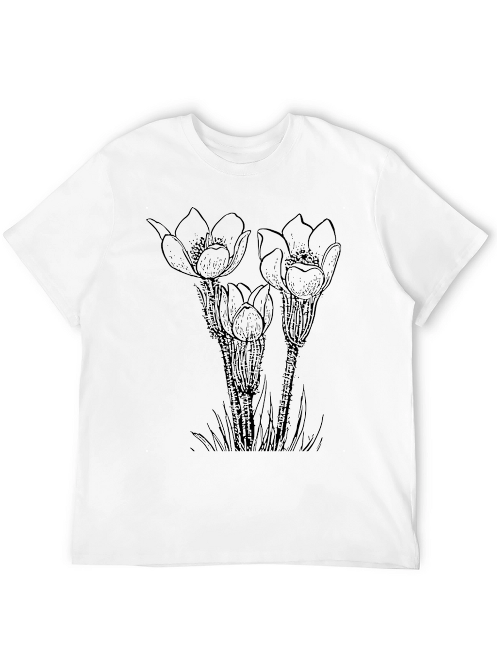 Floral Graphic Print T-Shirt - Black