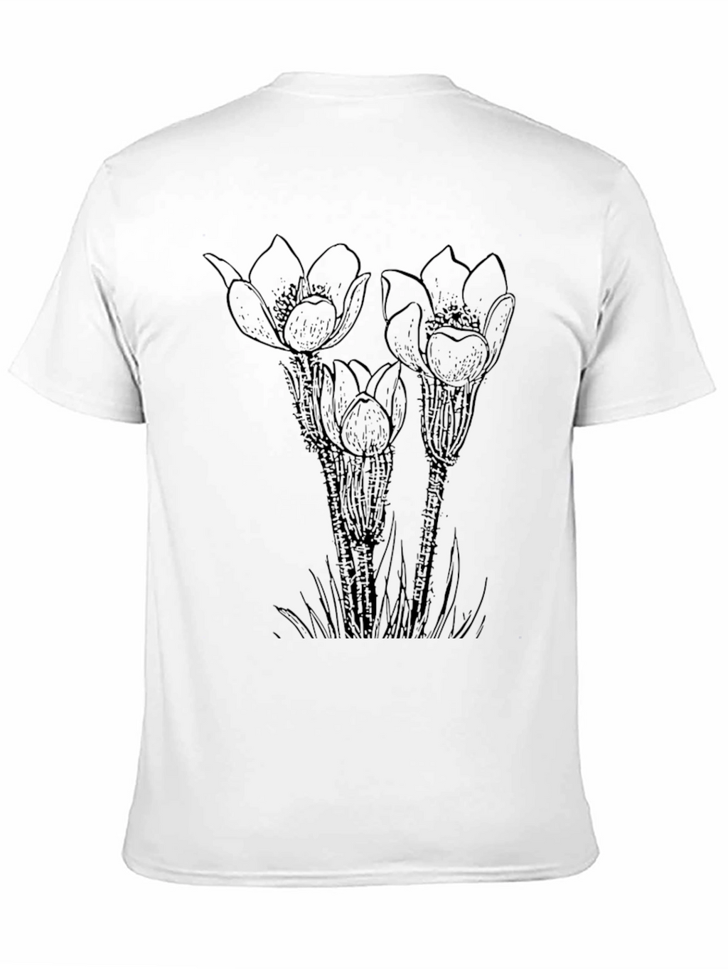 Floral Graphic Print T-Shirt - Black
