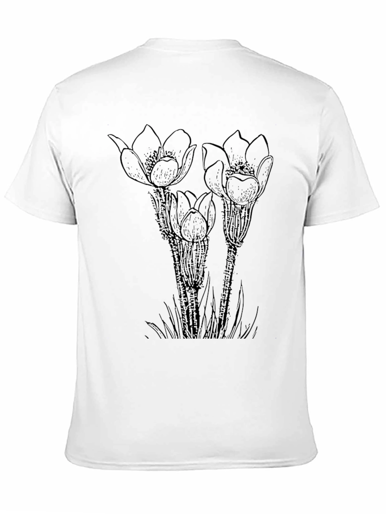 Floral Graphic Print T-Shirt - Black