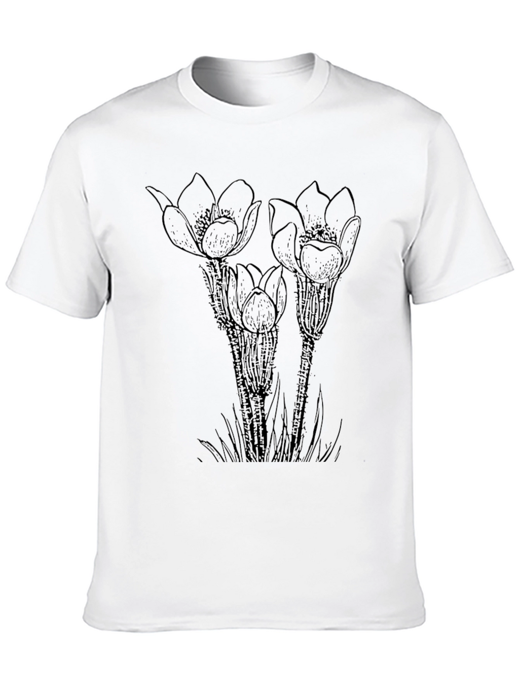 Floral Graphic Print T-Shirt - Black
