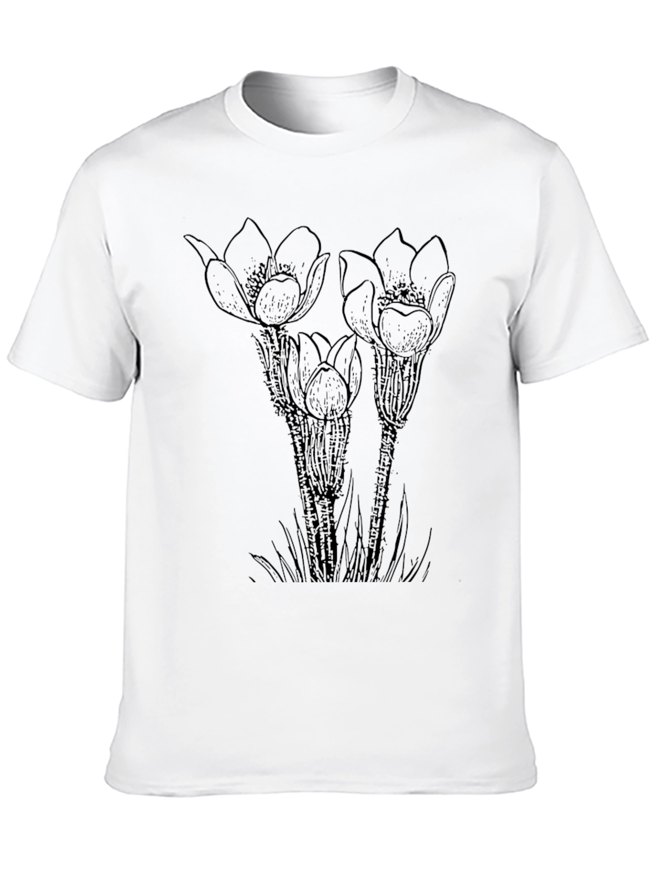Floral Graphic Print T-Shirt - Black