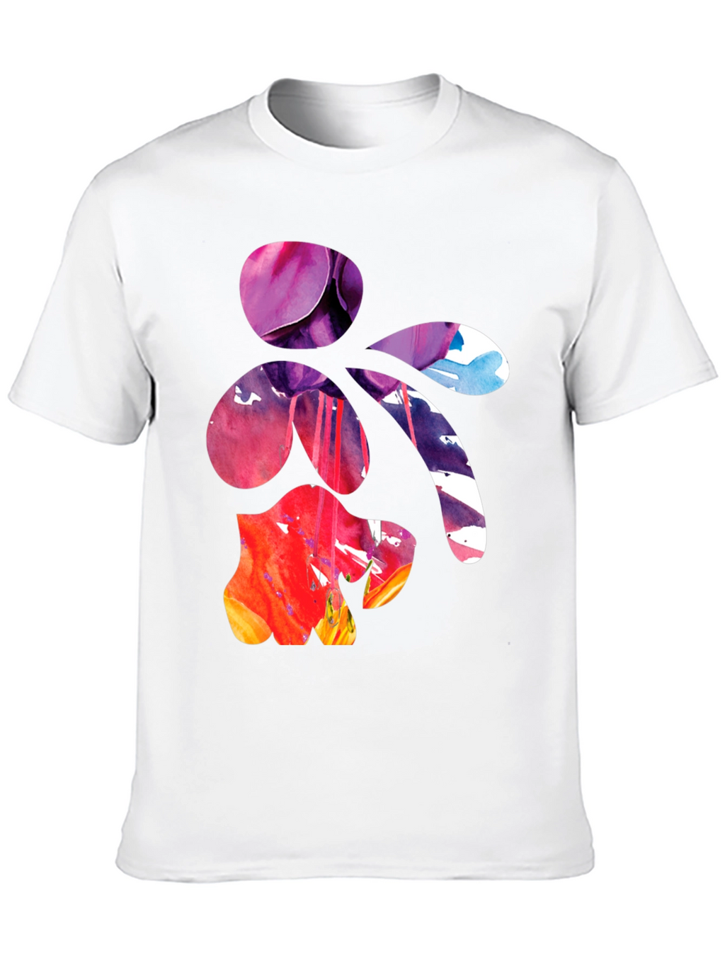 Abstract Floral Art Mens Black T-Shirt