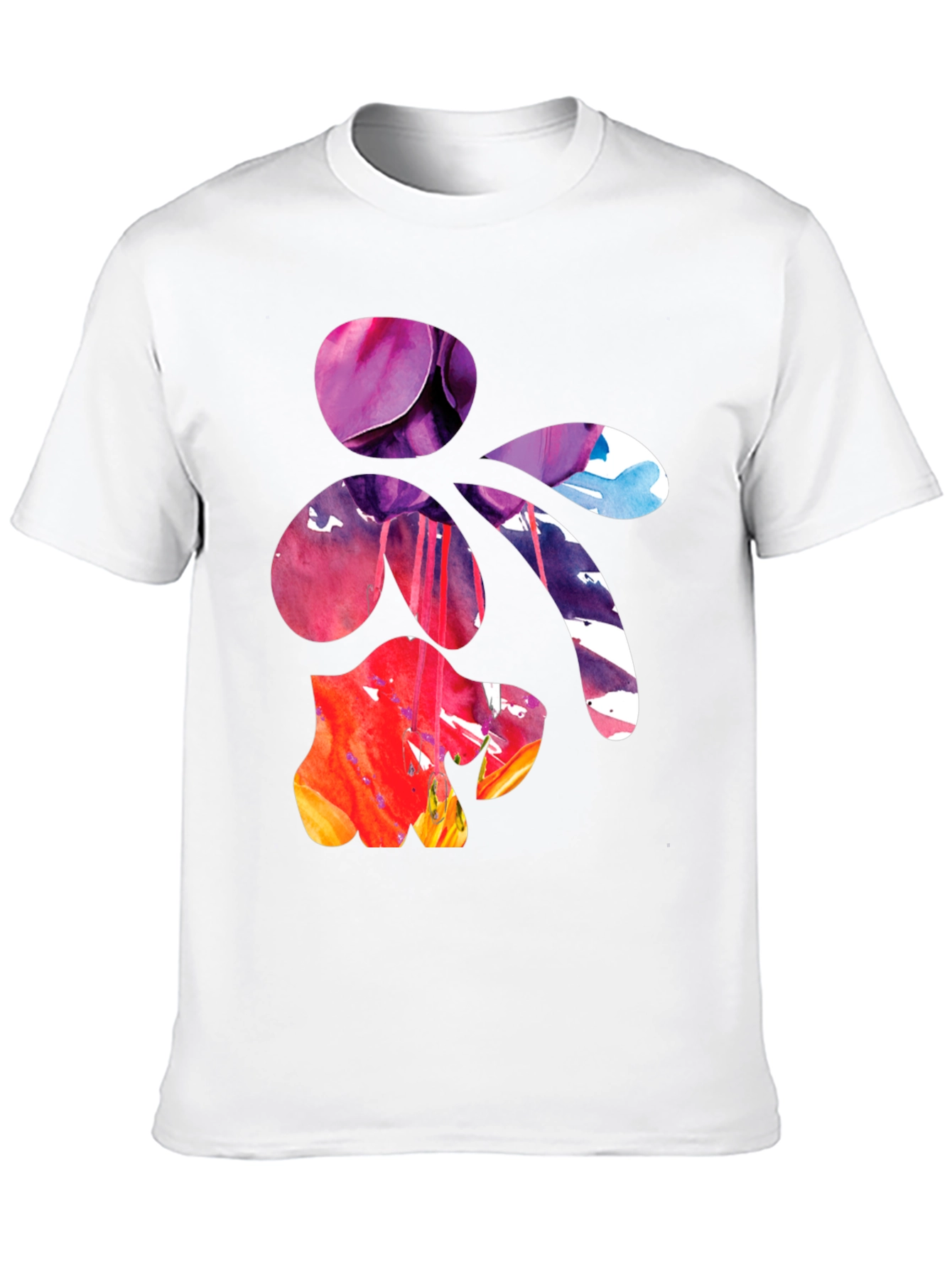 Abstract Floral Art Mens Black T-Shirt