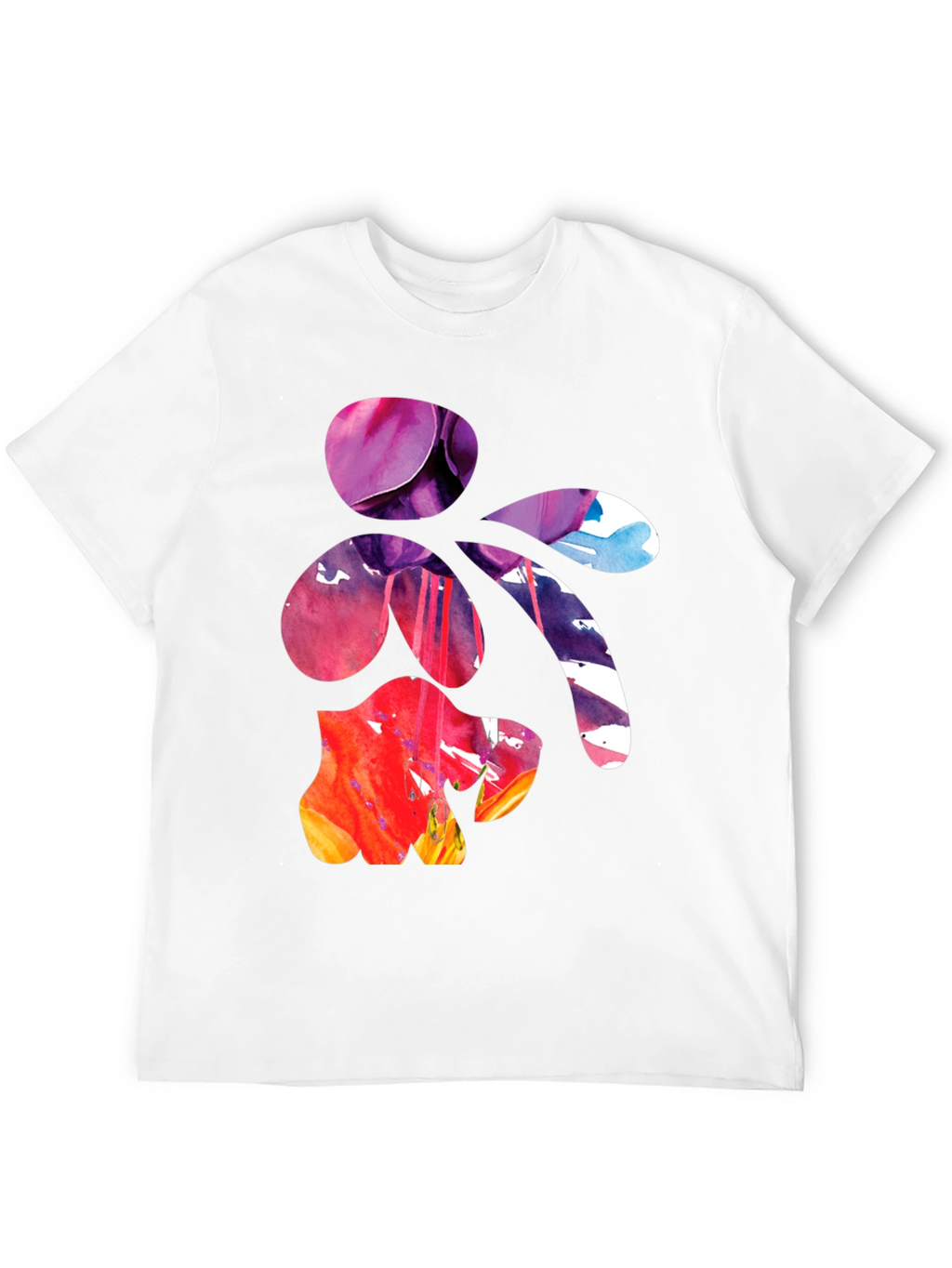Abstract Floral Art Mens Black T-Shirt