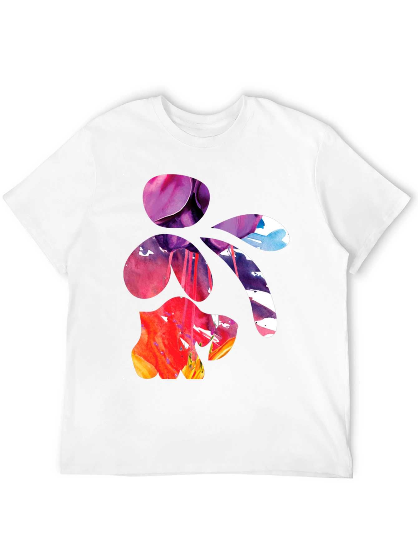 Abstract Floral Art Mens Black T-Shirt