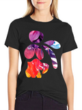 Abstract Floral Art Mens Black T-Shirt