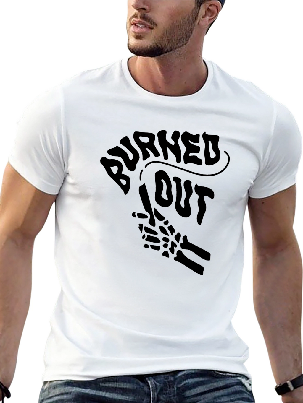 Burned Out Graphic Tee - Black