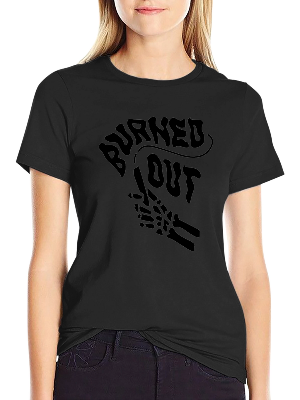 Burned Out Graphic Tee - Black