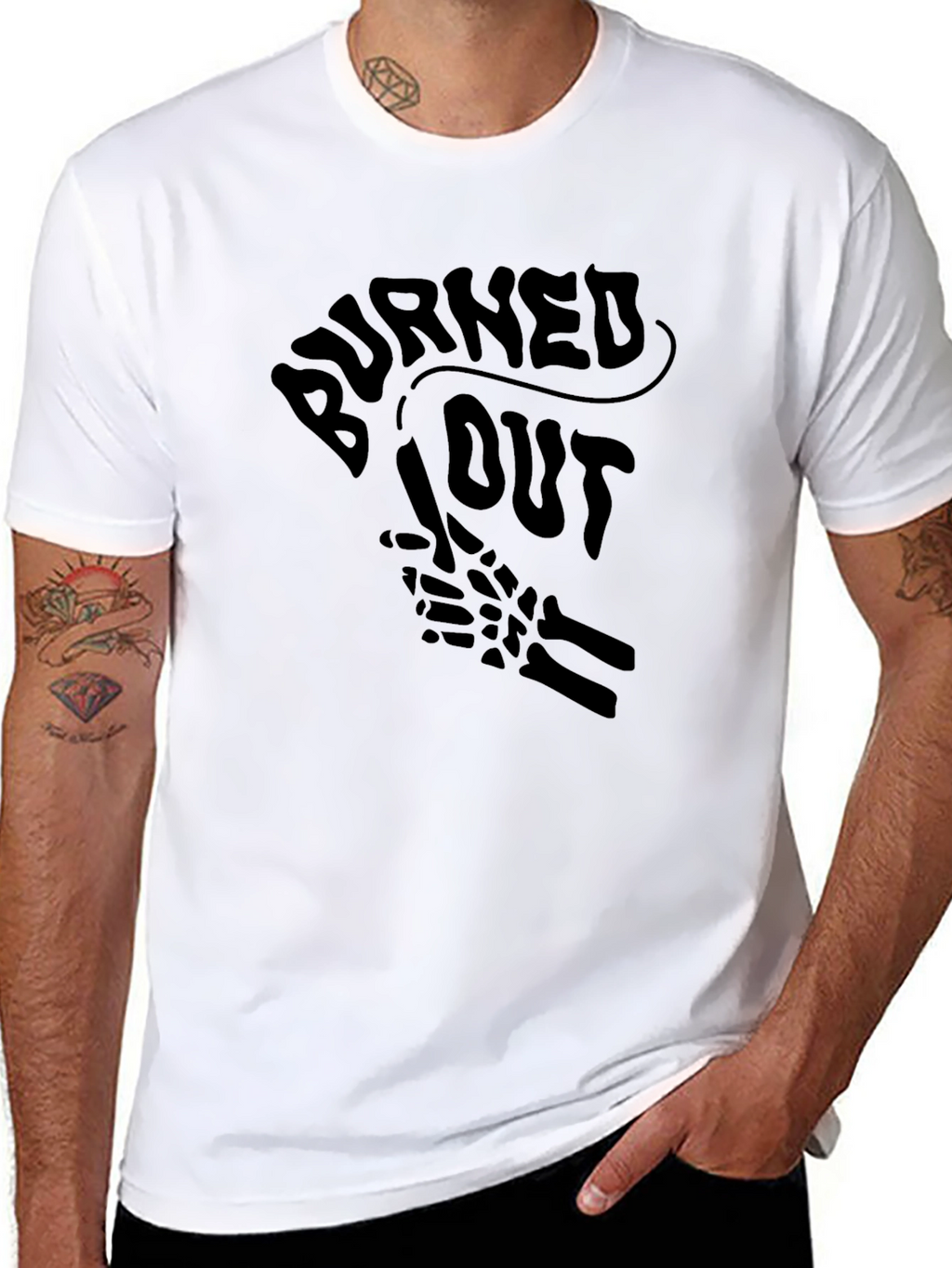 Burned Out Graphic Tee - Black