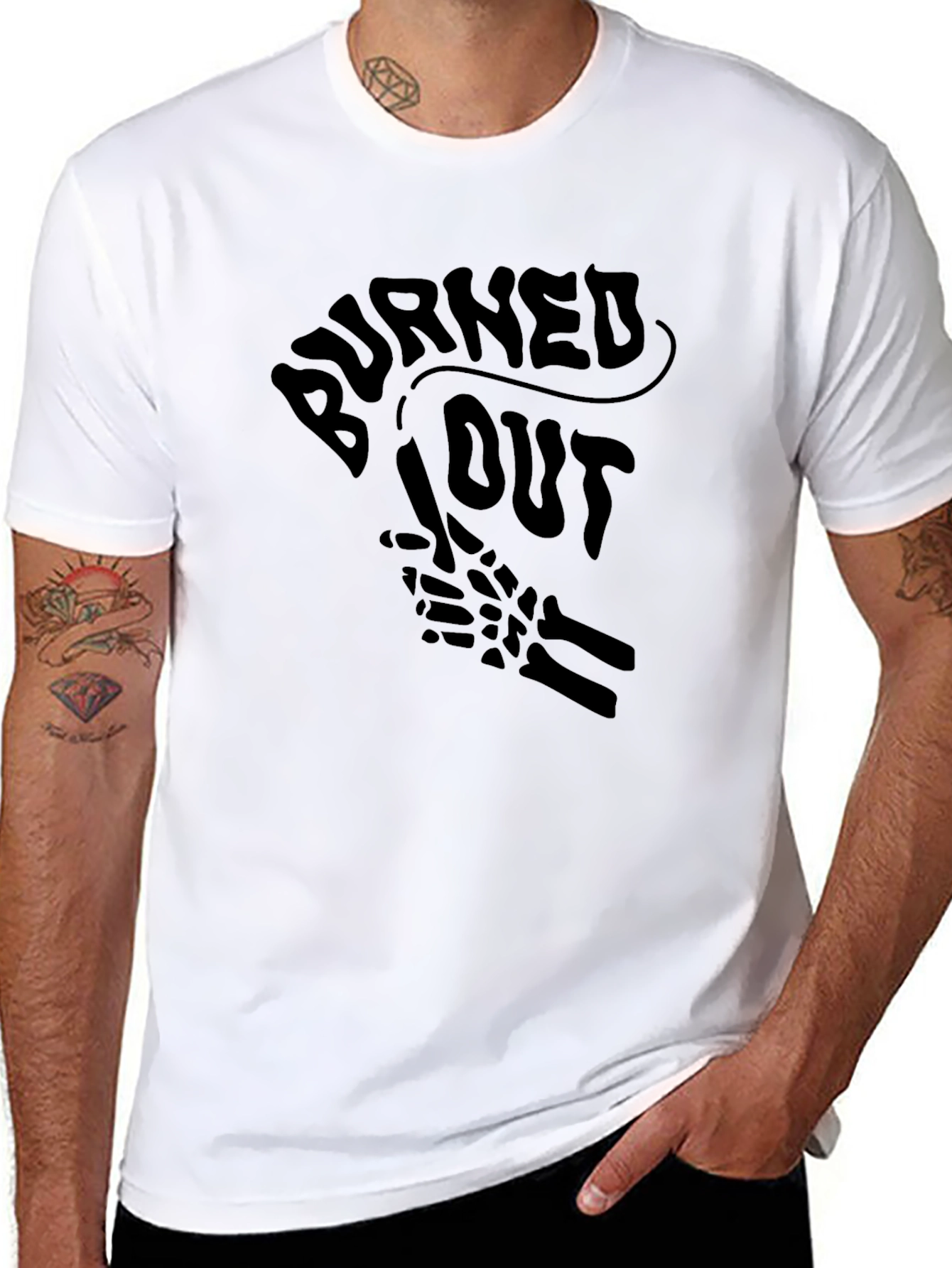 Burned Out Graphic Tee - Black