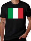 Italian Flag Graphic T-Shirt - Black