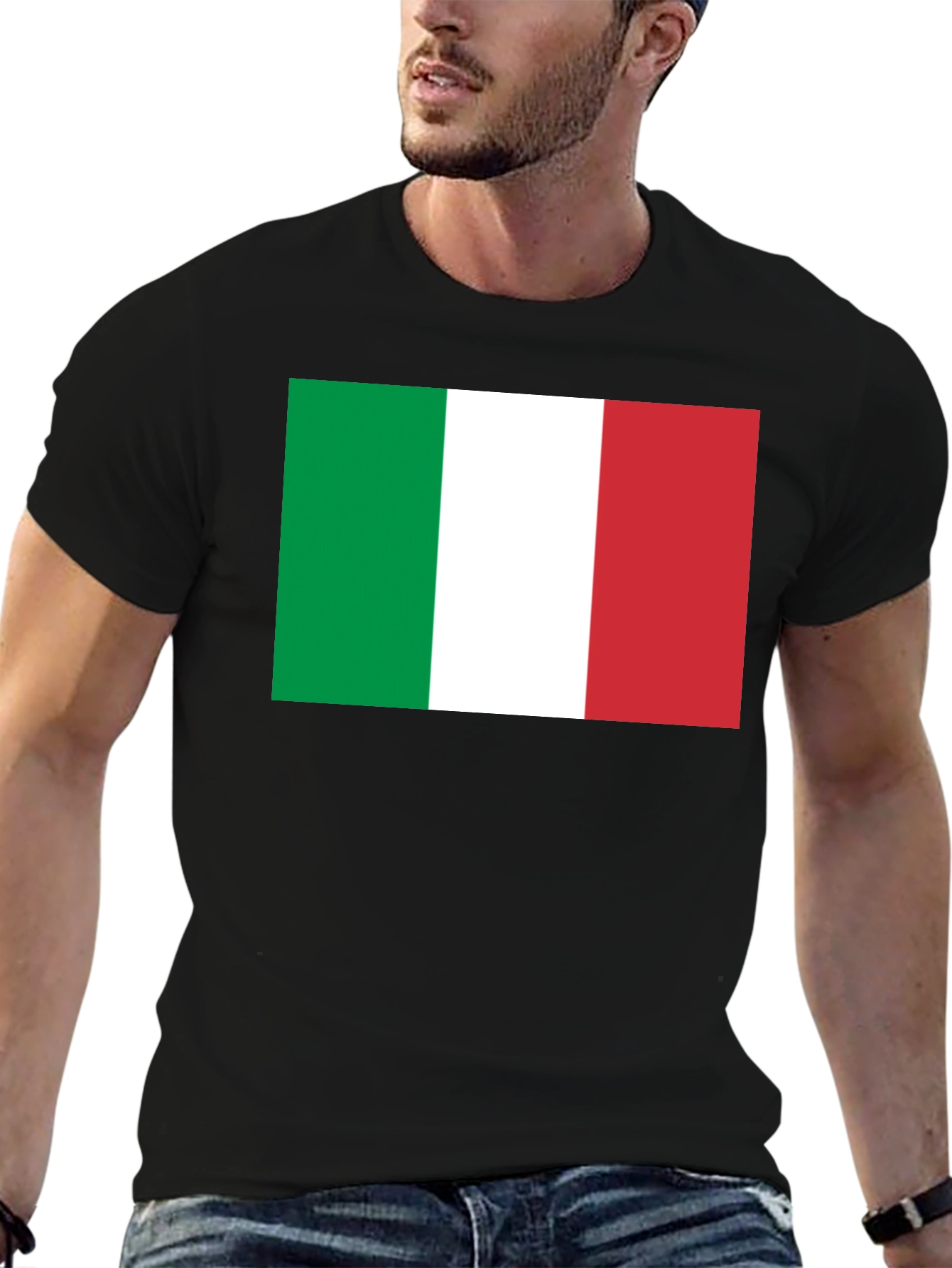 Italian Flag Graphic T-Shirt - Black